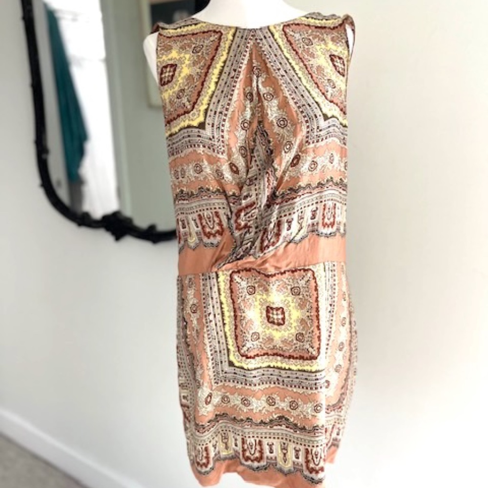 Vintage Zara Pattern 100% Silk Dress Size L